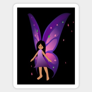 Fairy with Purple wings and long dark hair Sticker